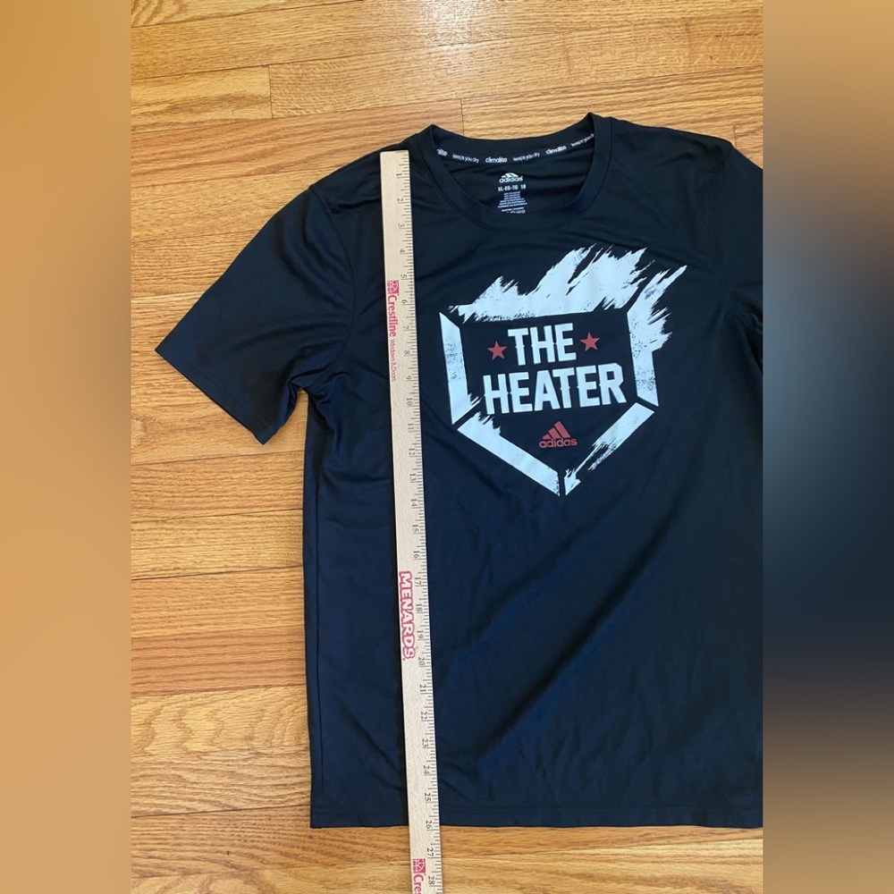 Adidas Tshirt Big Boys Youth XL (18) Black “The Heater” Tee Climalite Shirt - Picture 4 of 4